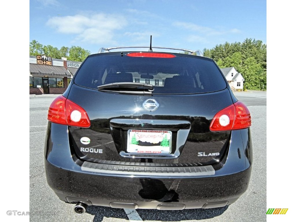 2010 Rogue SL AWD - Wicked Black / Gray photo #12