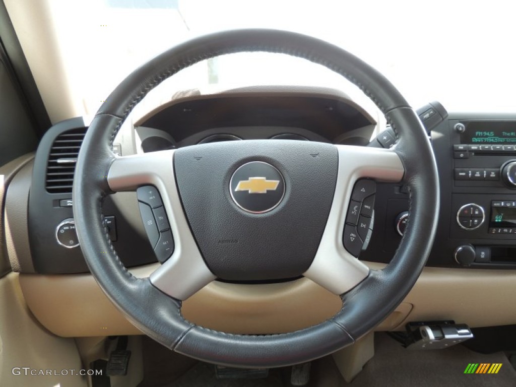 2012 Chevrolet Silverado 1500 LT Extended Cab 4x4 Light Cashmere/Dark Cashmere Steering Wheel Photo #81527870