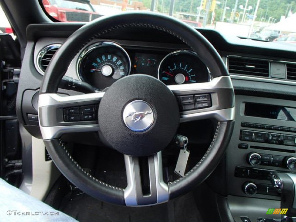2011 Ford Mustang V6 Convertible Stone Steering Wheel Photo #81528723
