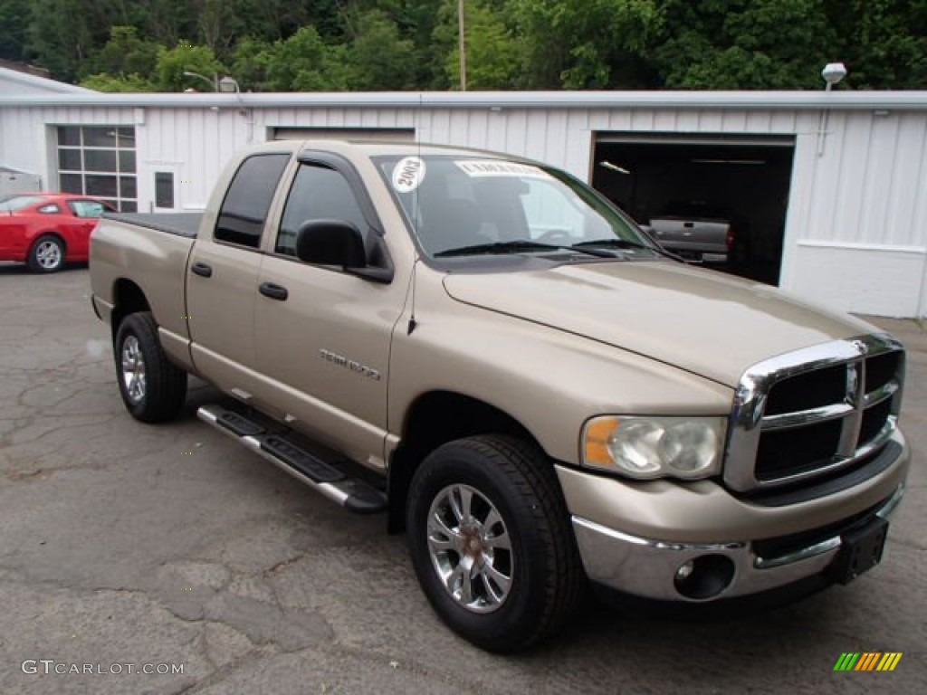 2003 Ram 1500 SLT Quad Cab 4x4 - Light Almond Pearl / Dark Slate Gray photo #2