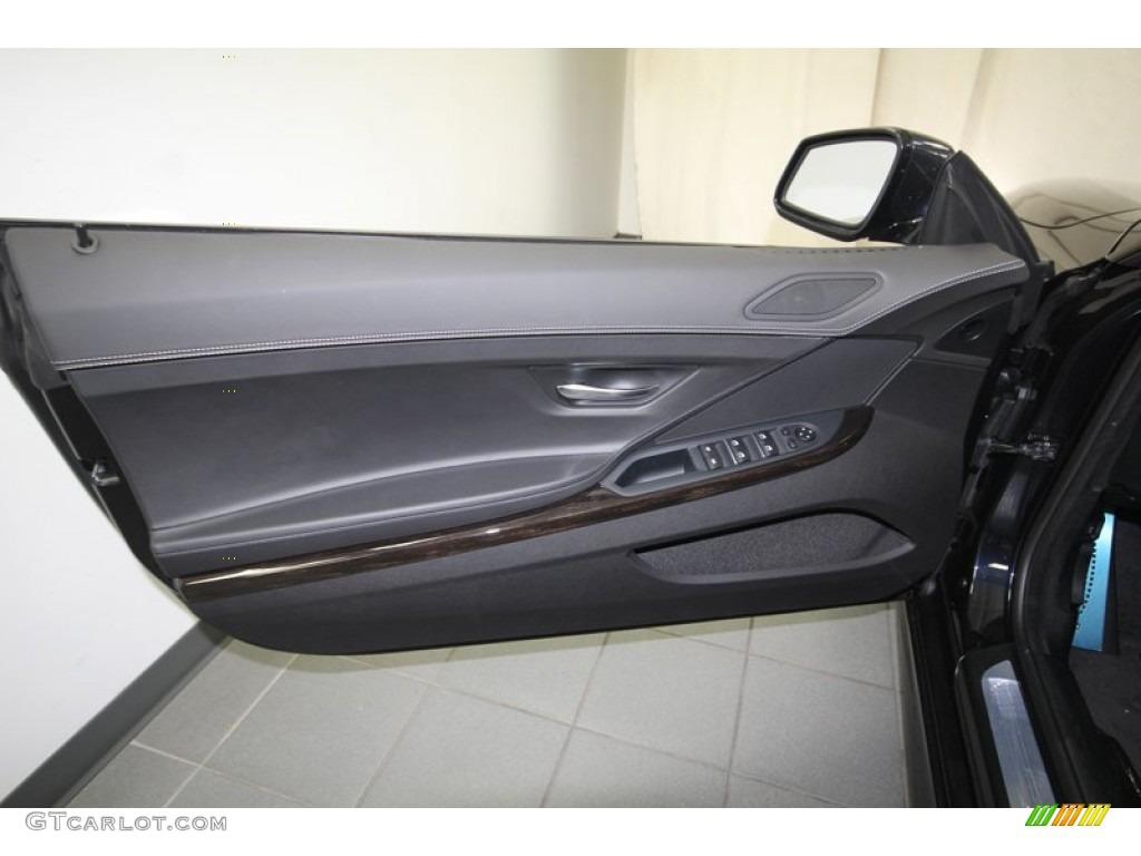 2014 BMW 6 Series 650i Convertible Black Door Panel Photo #81532031