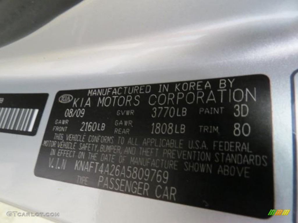 2010 Forte Color Code 3D for Bright Silver Photo #81532380