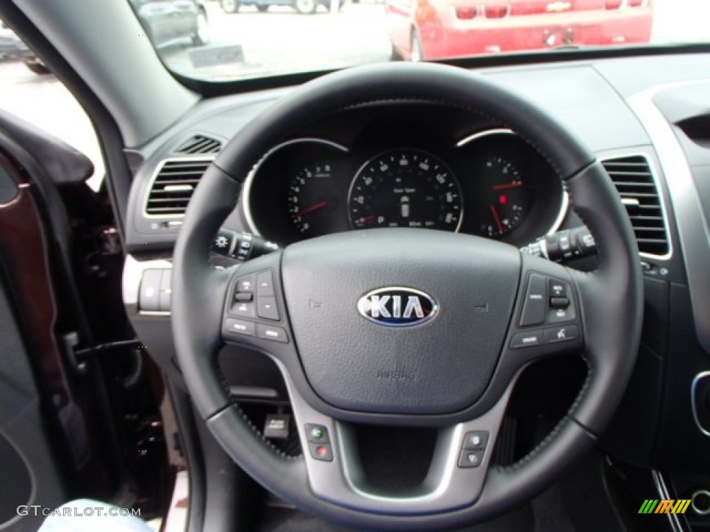 2014 Kia Sorento EX V6 AWD Black Steering Wheel Photo #81532711
