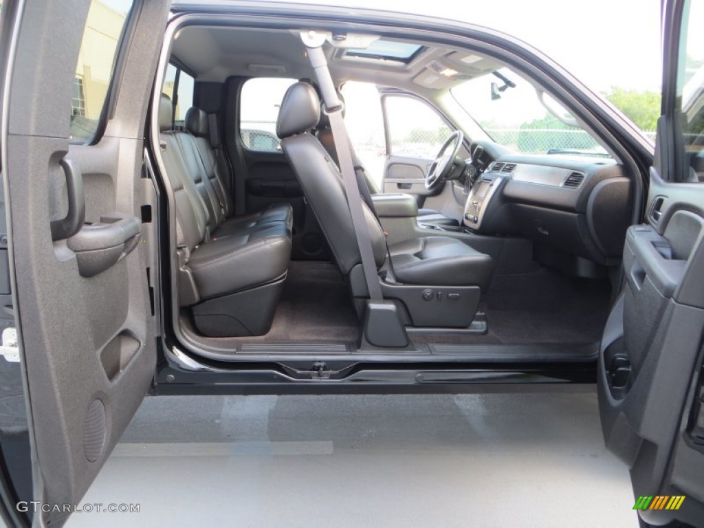 Ebony Interior 2012 Chevrolet Silverado 1500 LTZ Extended Cab Photo #81532789