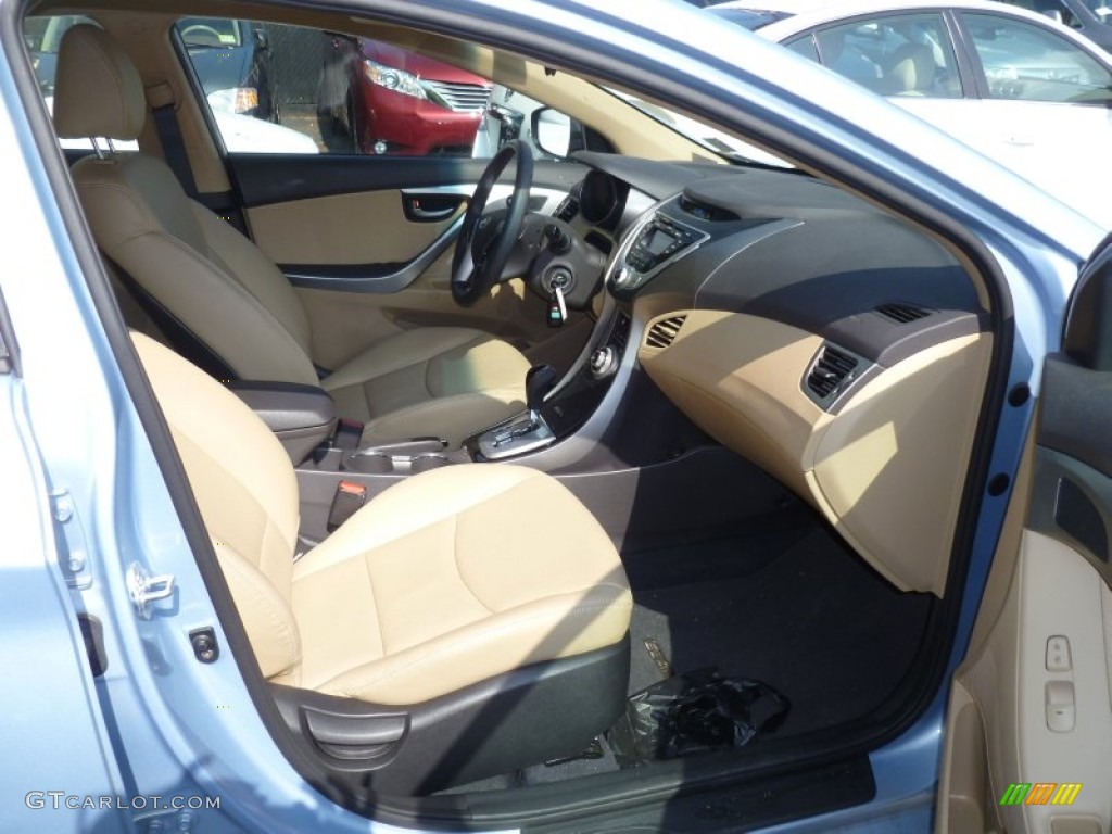 2012 Elantra Limited - Blue Sky Metallic / Beige photo #7