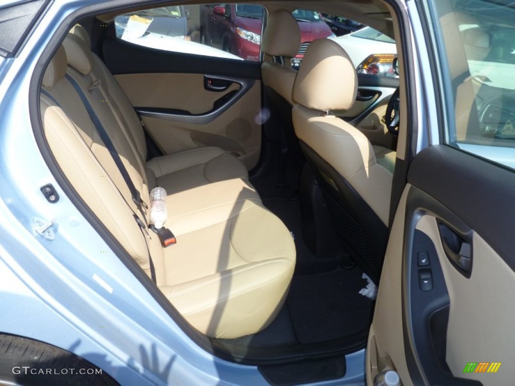 2012 Elantra Limited - Blue Sky Metallic / Beige photo #8