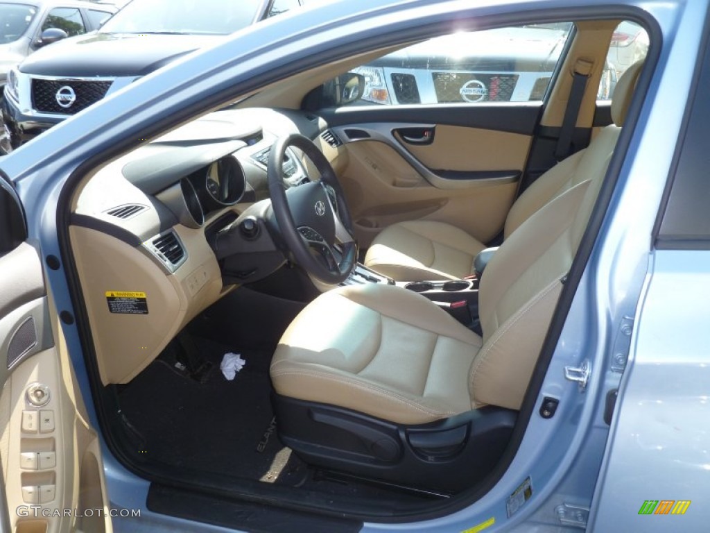 2012 Elantra Limited - Blue Sky Metallic / Beige photo #9