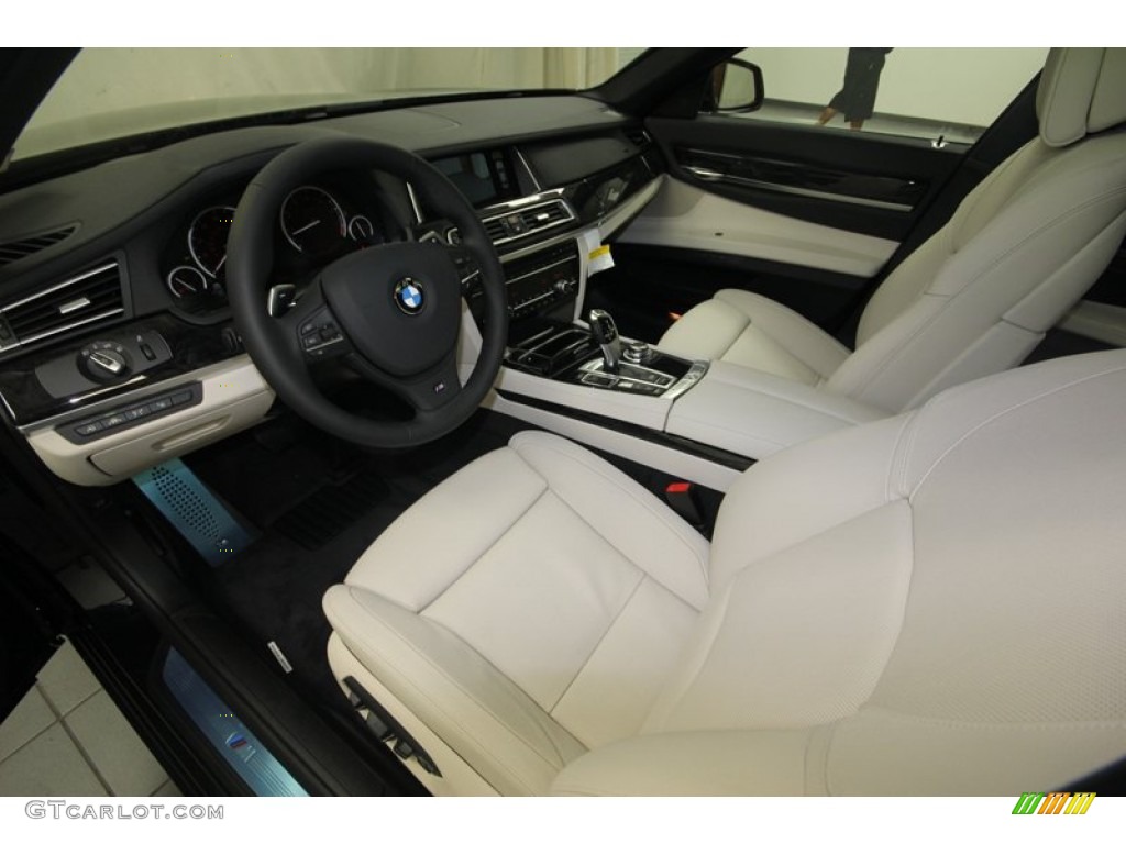 Ivory White/Black Interior 2013 BMW 7 Series 740Li Sedan Photo #81537623