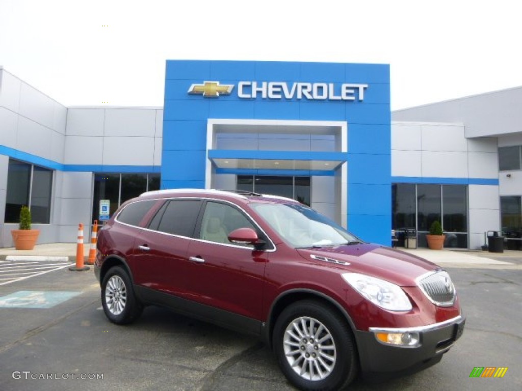 2008 Enclave CXL - Red Jewel / Cashmere/Cocoa photo #1