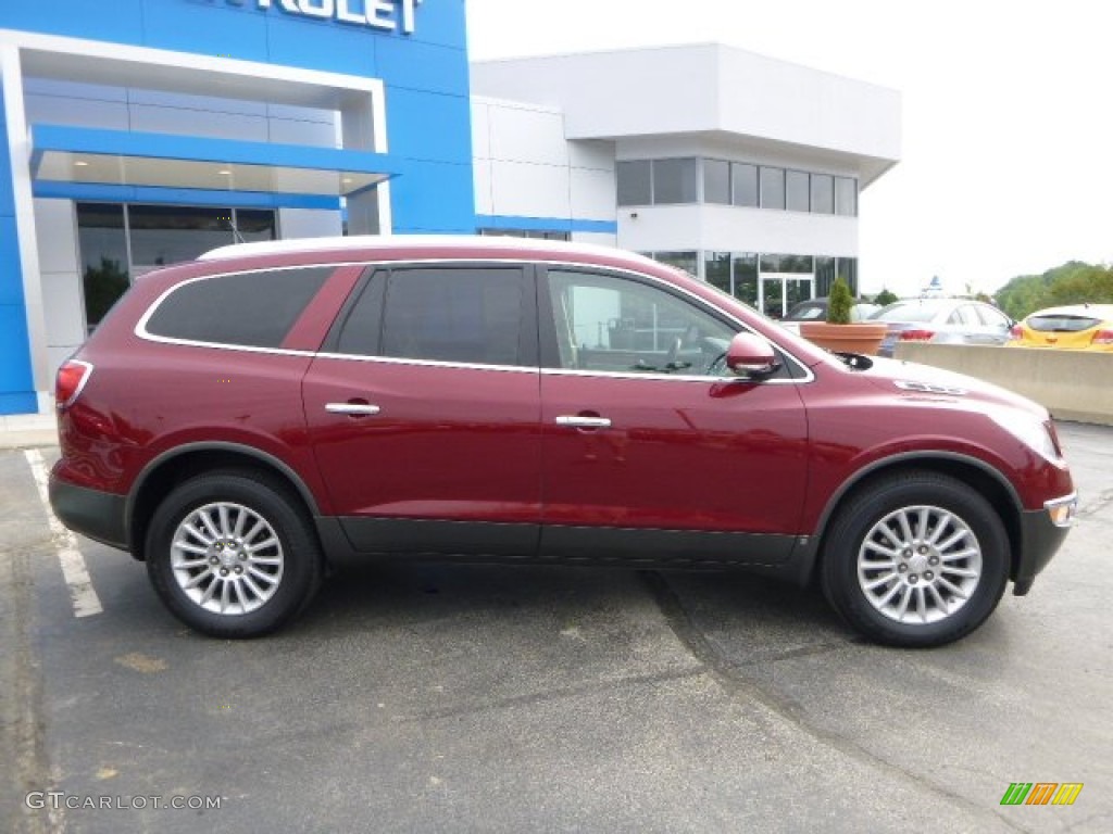 2008 Enclave CXL - Red Jewel / Cashmere/Cocoa photo #2