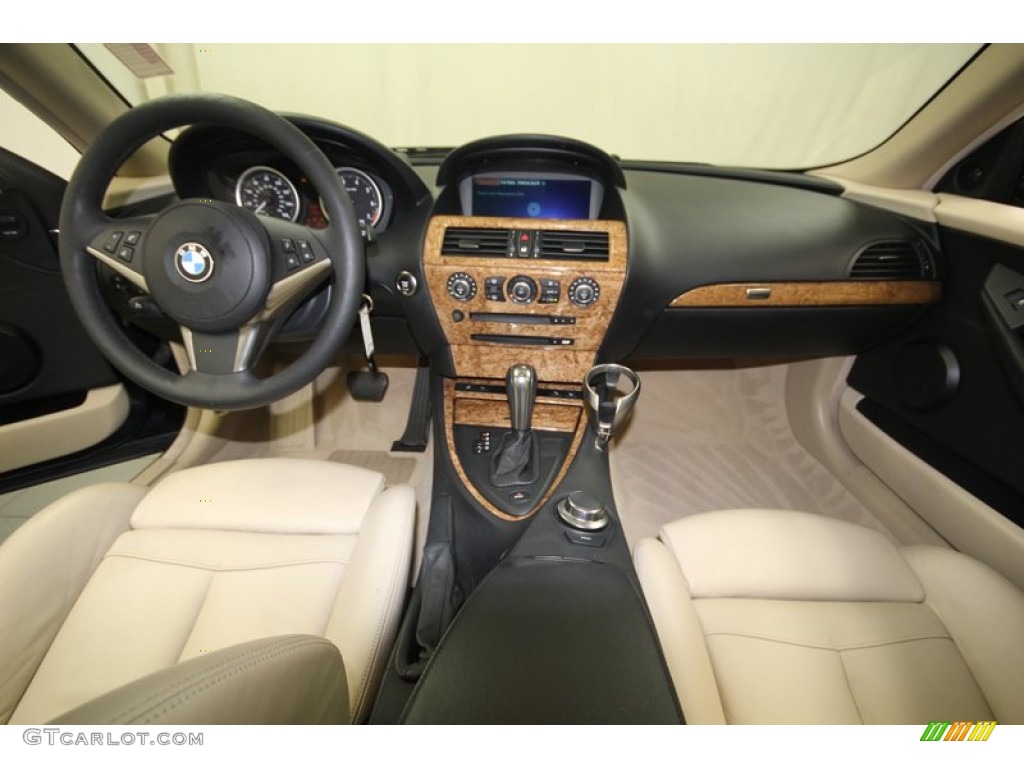 2007 BMW 6 Series 650i Coupe Cream Beige Dashboard Photo #81539317