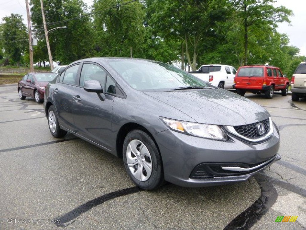 2013 Civic LX Sedan - Polished Metal Metallic / Black photo #1