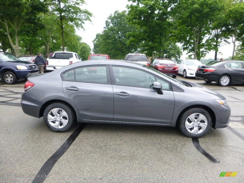 2013 Civic LX Sedan - Polished Metal Metallic / Black photo #2