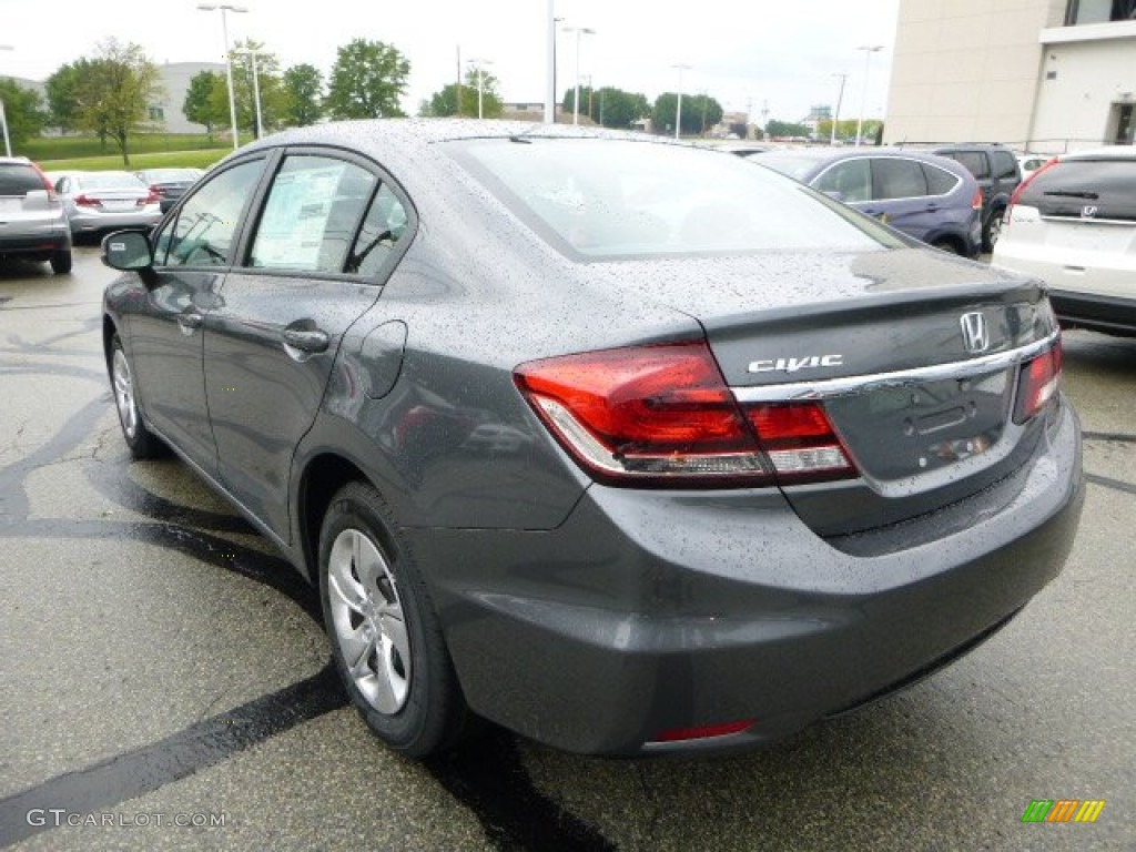 2013 Civic LX Sedan - Polished Metal Metallic / Black photo #5