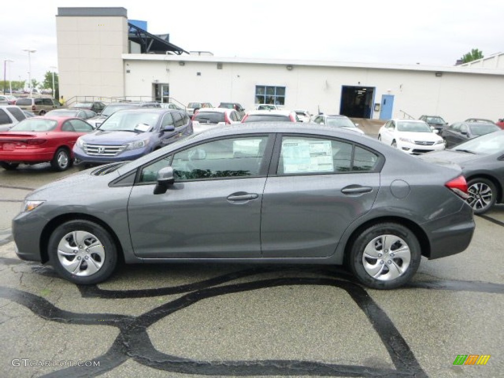 2013 Civic LX Sedan - Polished Metal Metallic / Black photo #6