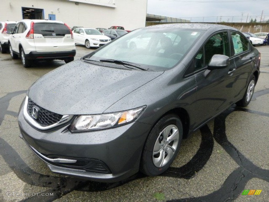 2013 Civic LX Sedan - Polished Metal Metallic / Black photo #7