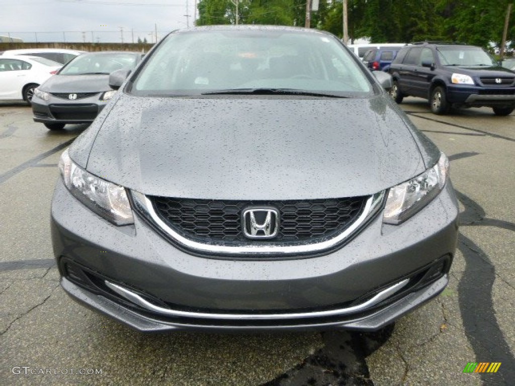 2013 Civic LX Sedan - Polished Metal Metallic / Black photo #8