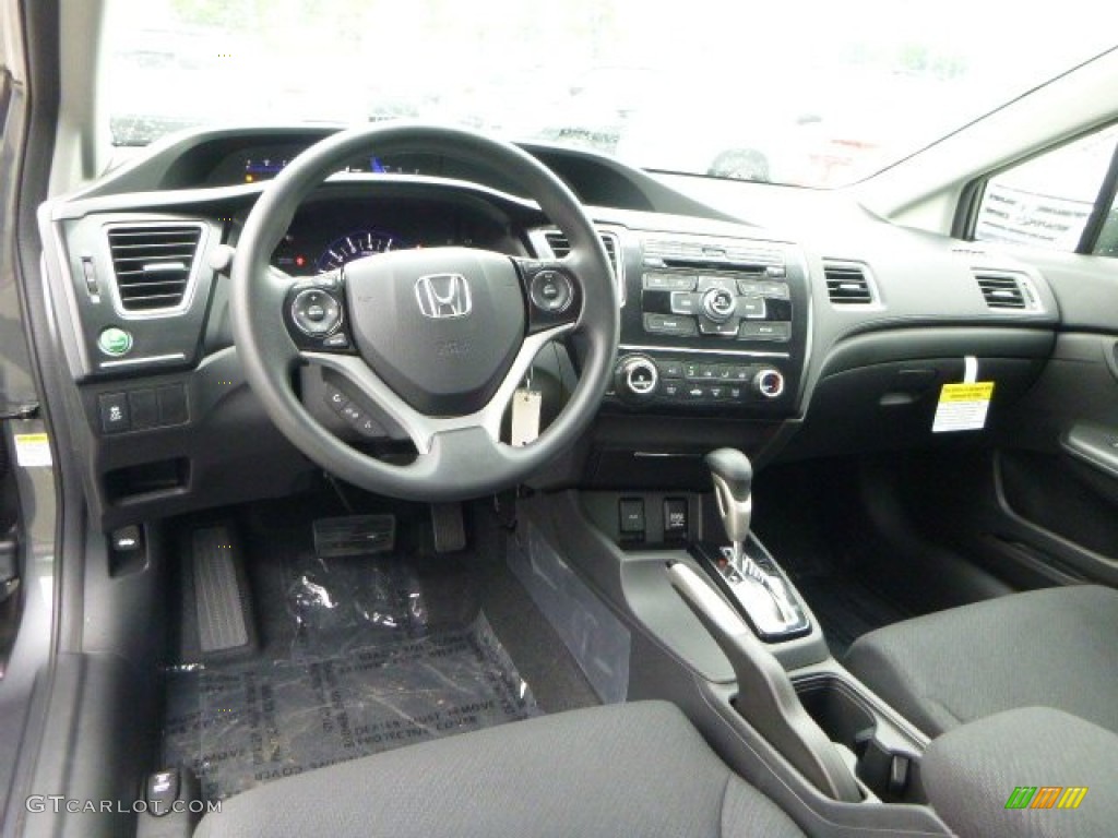 2013 Civic LX Sedan - Polished Metal Metallic / Black photo #12