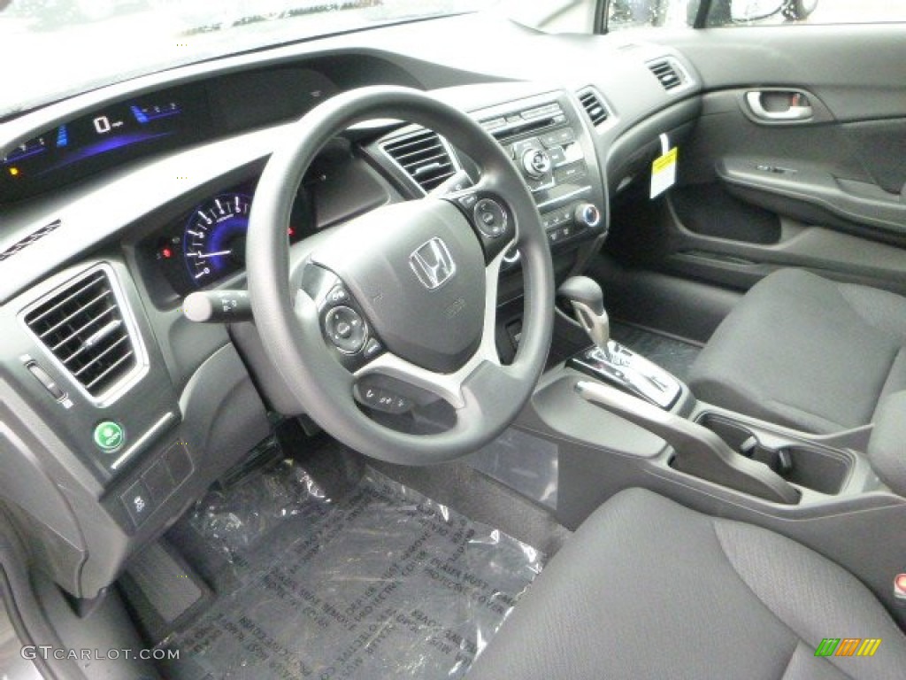 2013 Civic LX Sedan - Polished Metal Metallic / Black photo #15