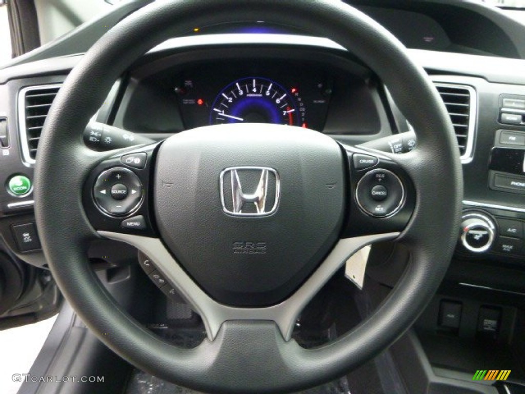 2013 Civic LX Sedan - Polished Metal Metallic / Black photo #17