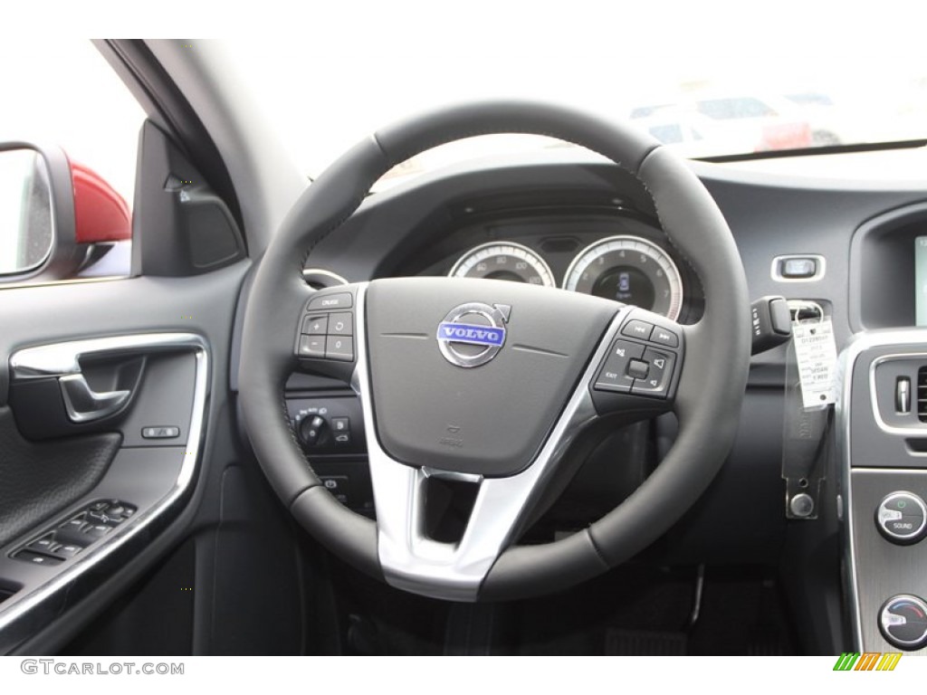 2013 Volvo S60 T5 Off Black Steering Wheel Photo #81541078