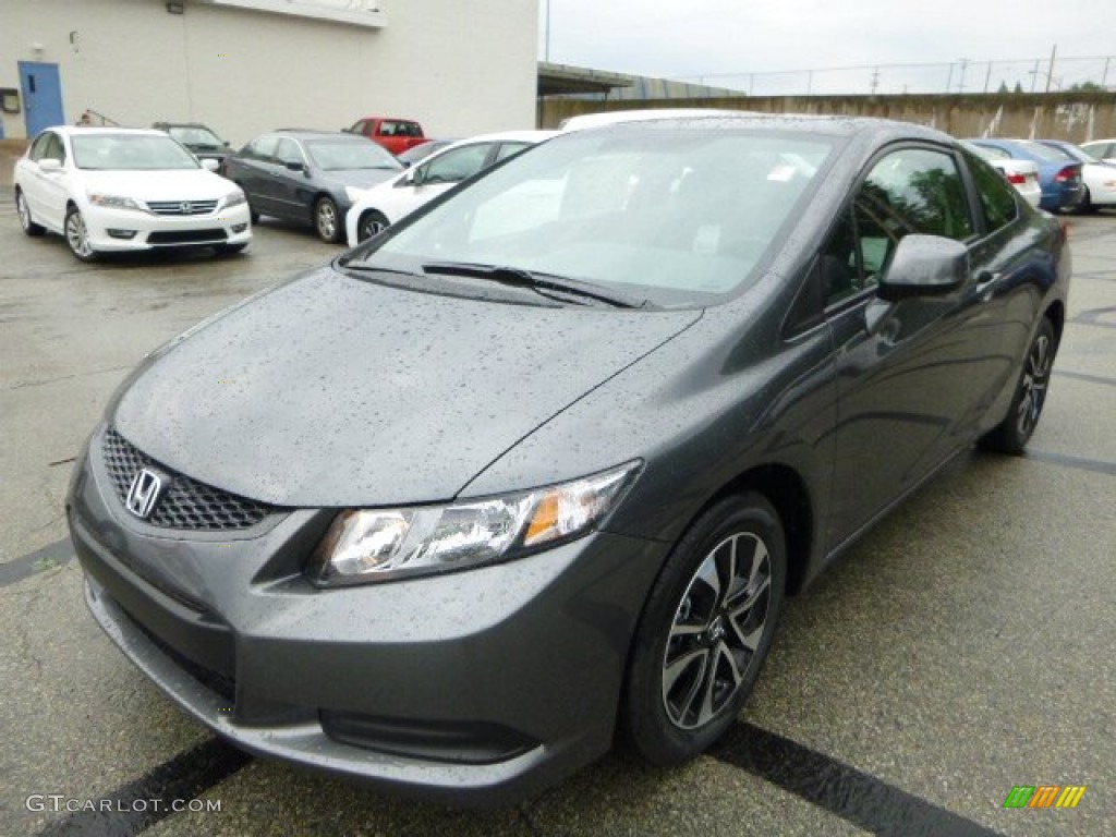 2013 Civic EX Coupe - Polished Metal Metallic / Black photo #7