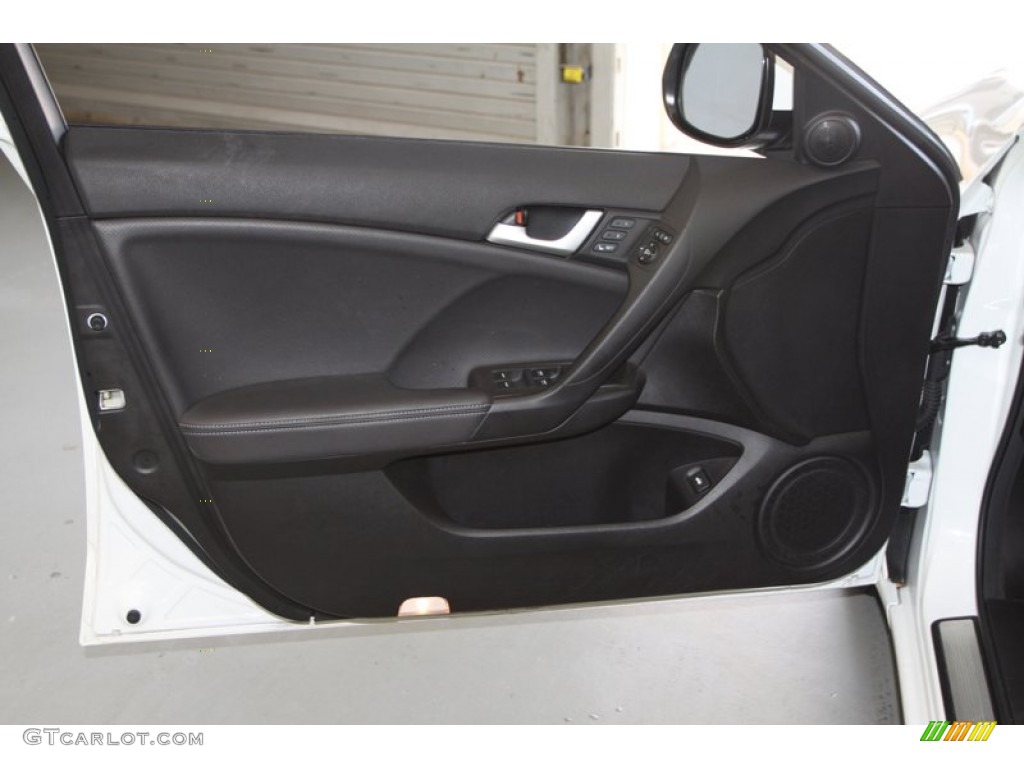 2012 Acura TSX Technology Sedan Ebony Door Panel Photo #81545506