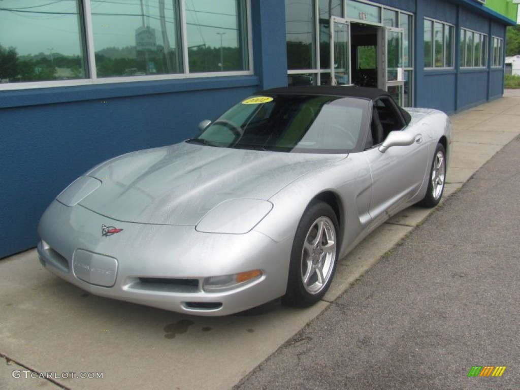 2002 Corvette Convertible - Quicksilver Metallic / Black photo #1