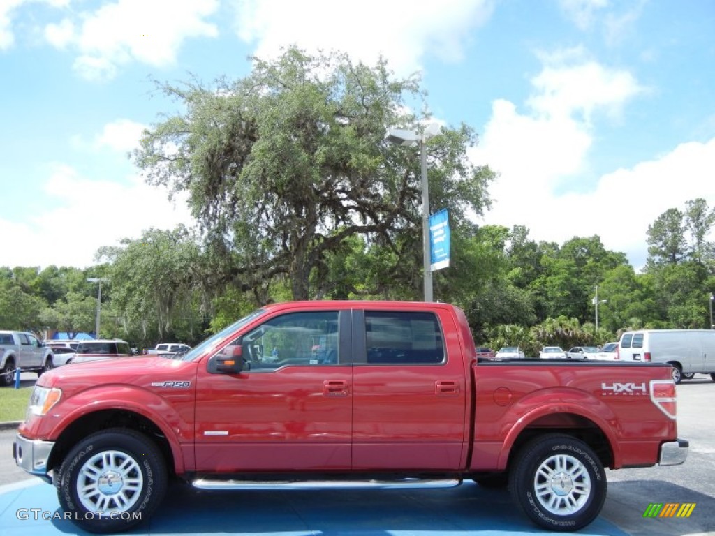 Red Candy Metallic 2011 Ford F150 Lariat SuperCrew 4x4 Exterior Photo #81548410