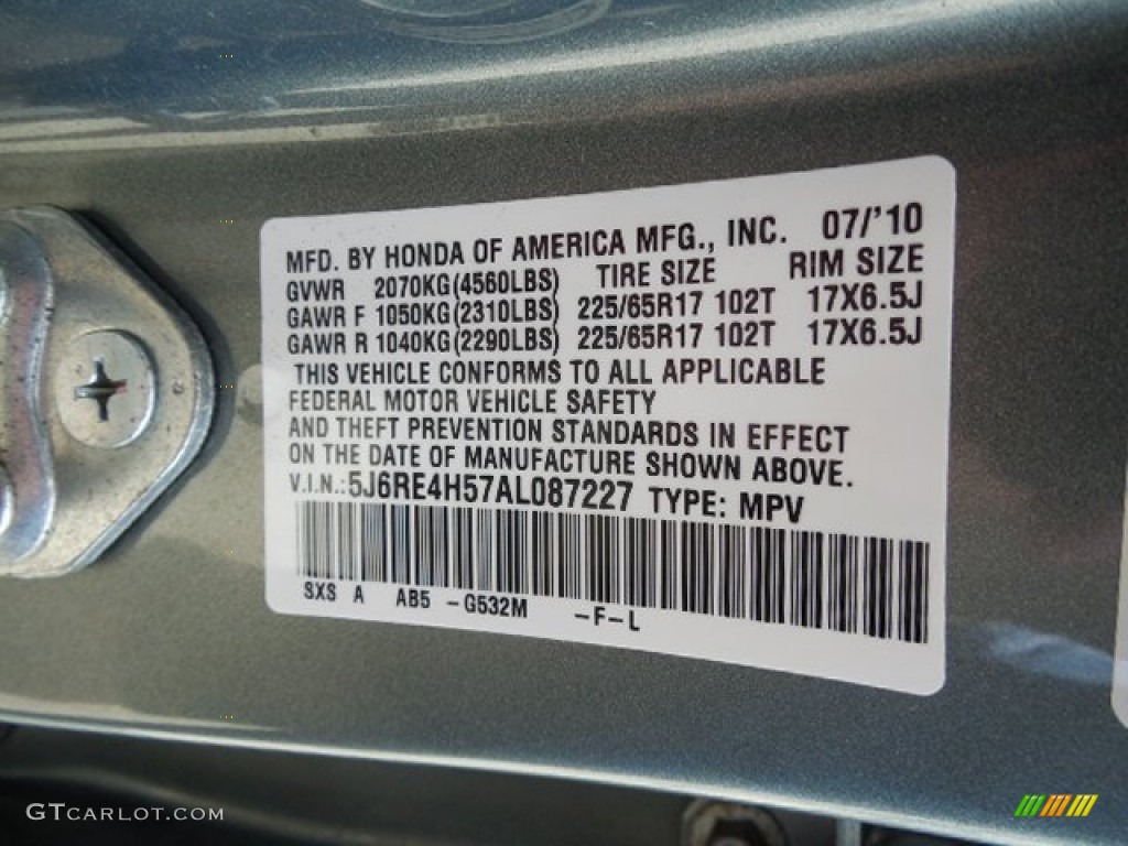 2010 CR-V EX AWD - Opal Sage Metallic / Ivory photo #14