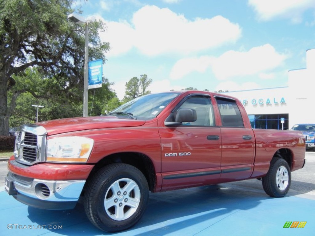 2006 Ram 1500 SLT Quad Cab - Inferno Red Crystal Pearl / Medium Slate Gray photo #1