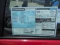 2013 Honda Fit Standard Fit Model Window Sticker
