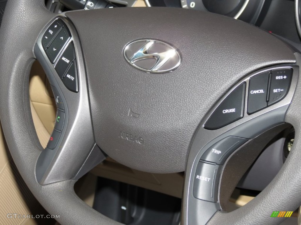 2013 Elantra GLS - Shimmering White / Beige photo #6