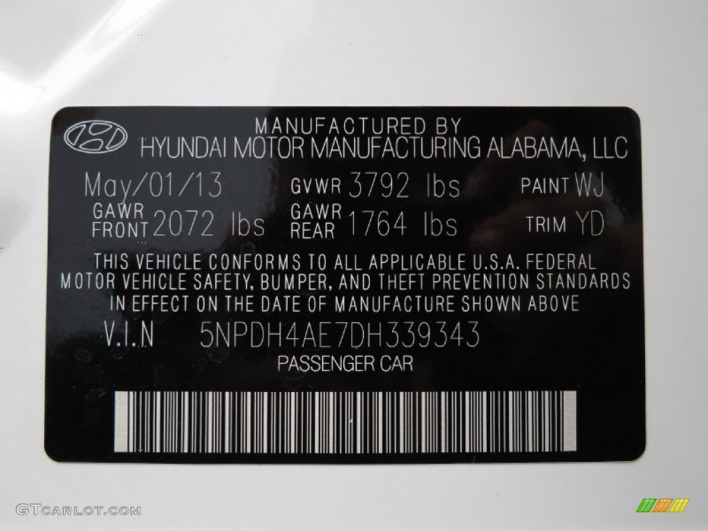2013 Elantra GLS - Shimmering White / Beige photo #7