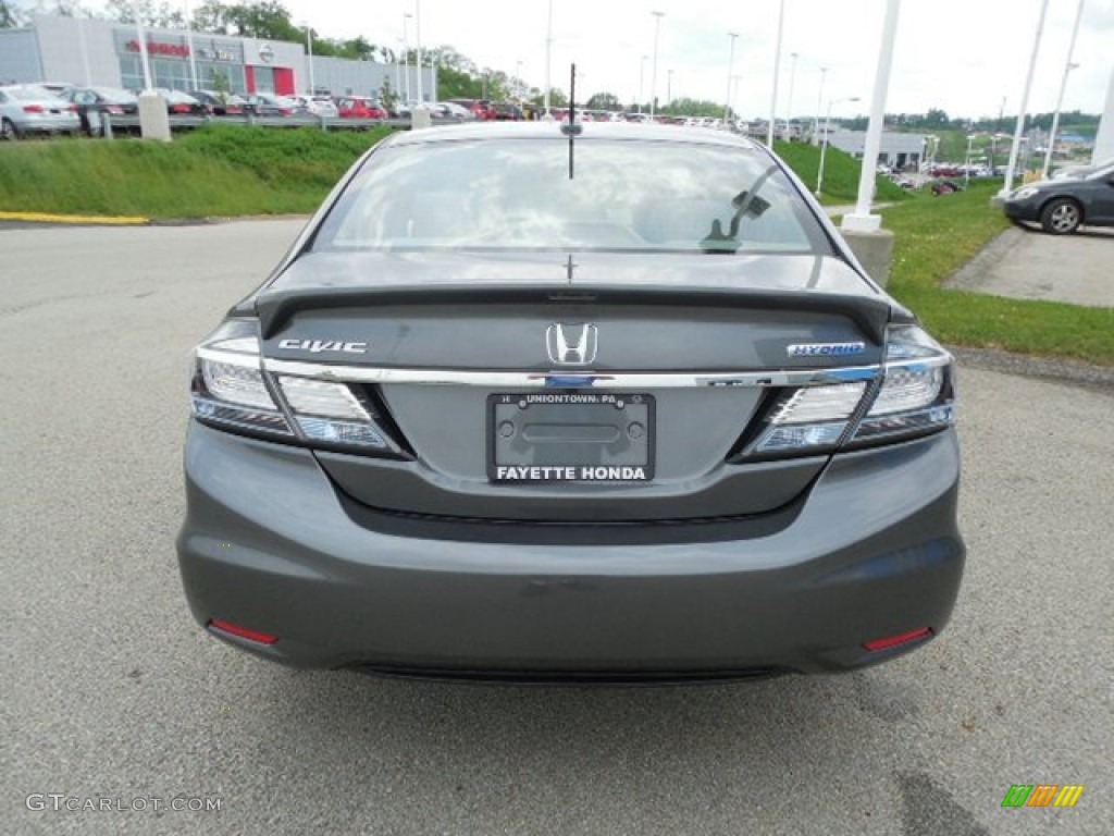 2013 Civic Hybrid Sedan - Polished Metal Metallic / Gray photo #3