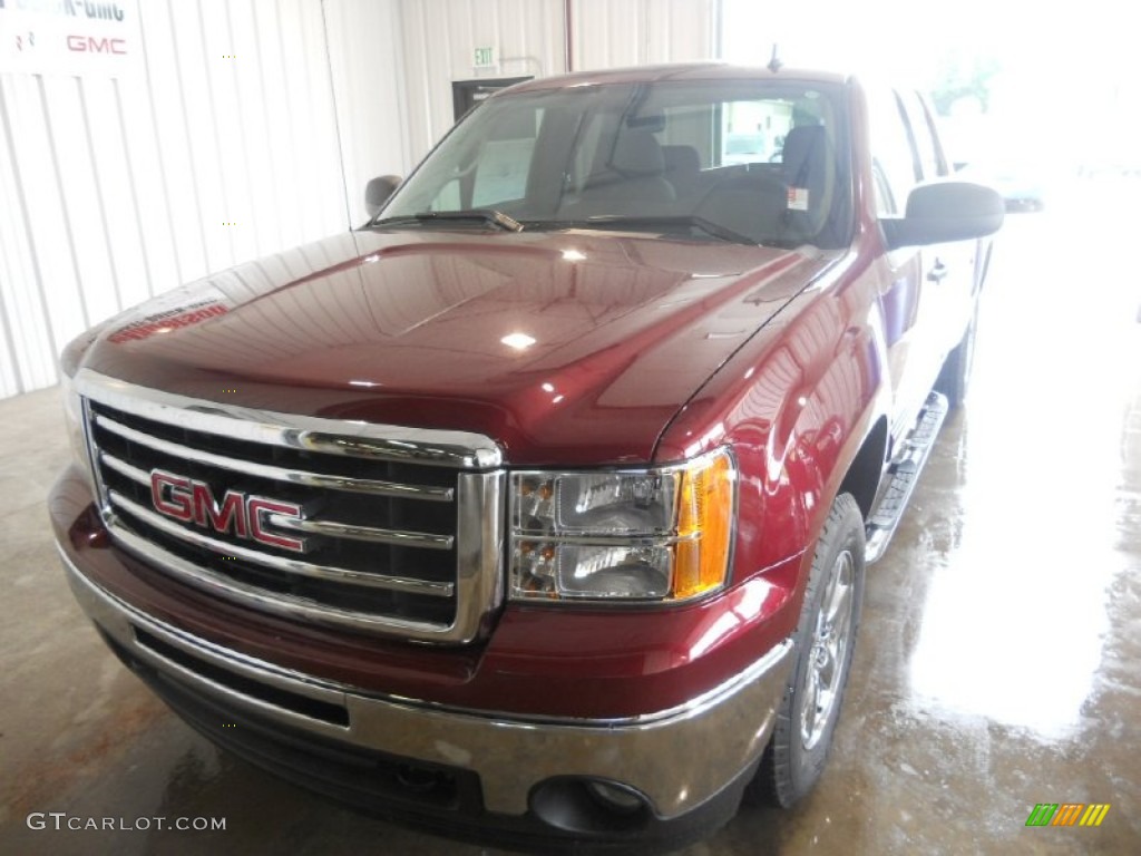 2013 Sierra 1500 SLE Extended Cab 4x4 - Sonoma Red Metallic / Ebony photo #2