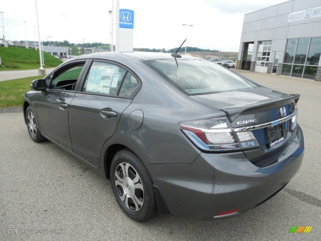2013 Civic Hybrid Sedan - Polished Metal Metallic / Gray photo #18