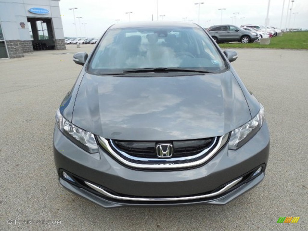 2013 Civic Hybrid Sedan - Polished Metal Metallic / Gray photo #19