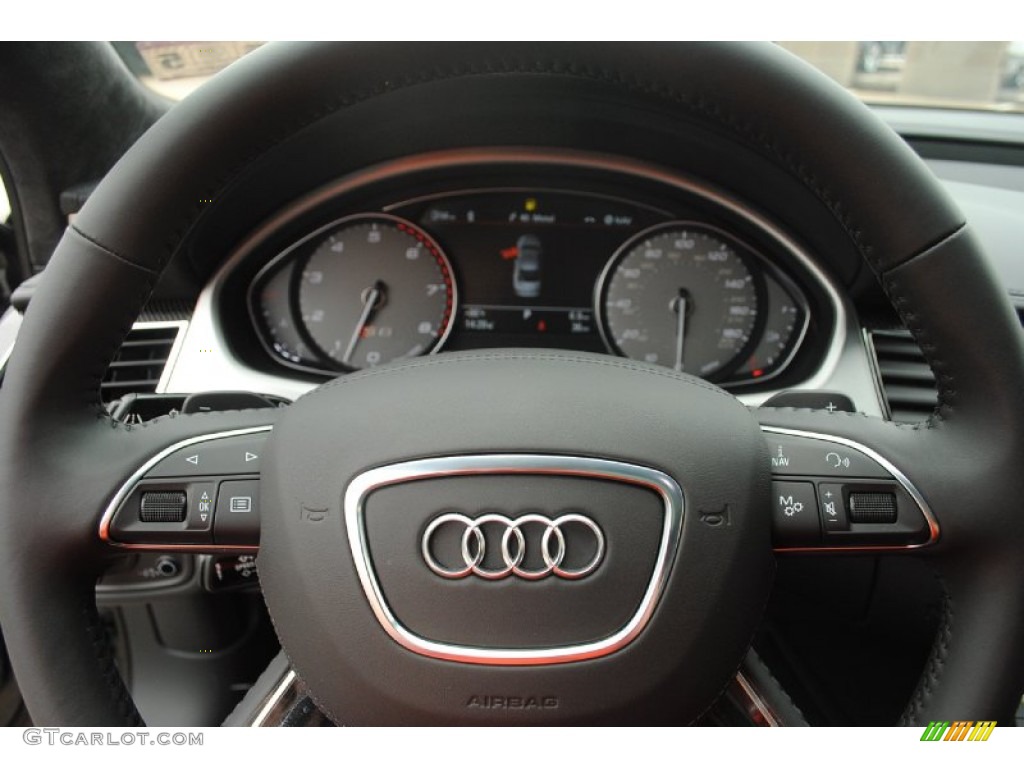 2013 Audi S8 4.0 TFSI quattro Sedan Black Steering Wheel Photo #81552599