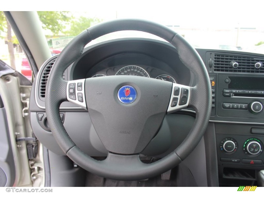 2007 Saab 9-3 2.0T Sport Sedan Gray Steering Wheel Photo #81556281