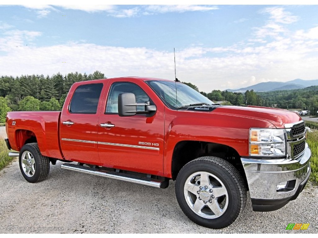 Victory Red 2013 Chevrolet Silverado 2500HD LT Crew Cab 4x4 Exterior Photo #81557115