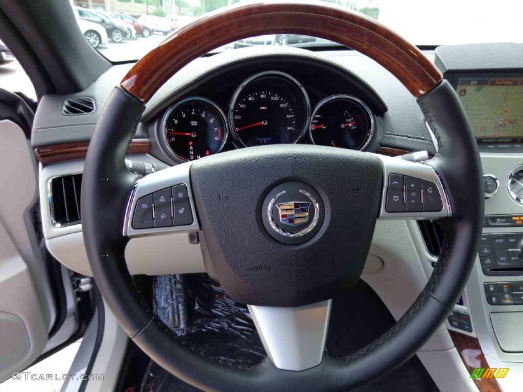 2013 Cadillac CTS Coupe Light Titanium/Ebony Steering Wheel Photo #81557977