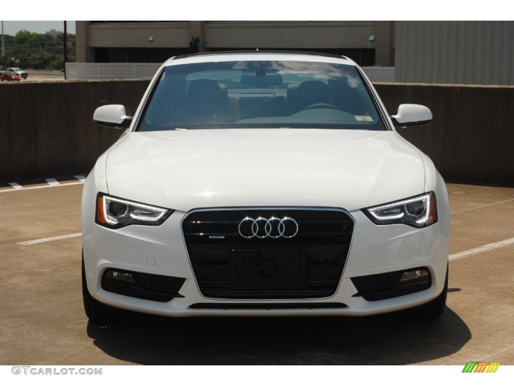 2013 A5 2.0T quattro Coupe - Ibis White / Chestnut Brown photo #2