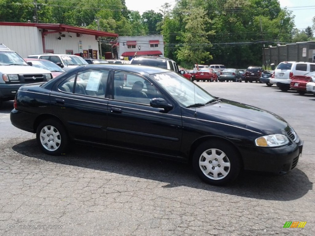 2000 Sentra GXE - Super Black / Stone photo #2