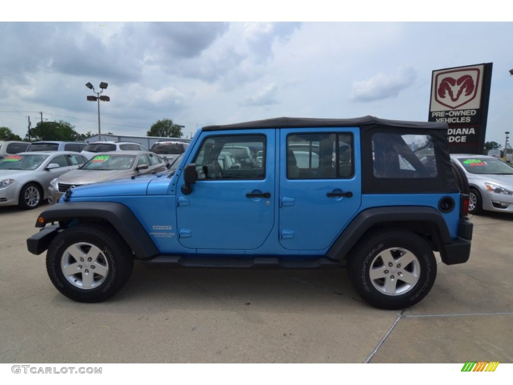 2010 Wrangler Unlimited Sport - Surf Blue Pearl / Dark Slate Gray/Medium Slate Gray photo #2
