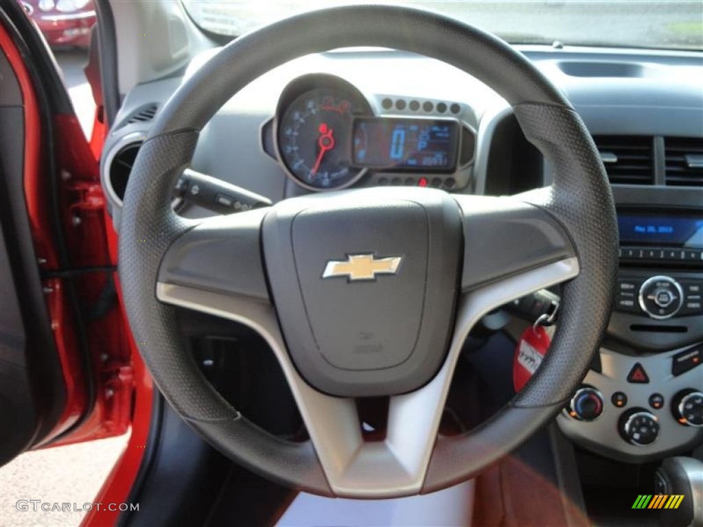 2012 Chevrolet Sonic LT Hatch Jet Black/Dark Titanium Steering Wheel Photo #81563706