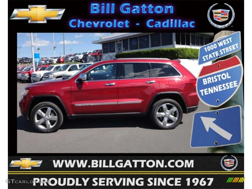2013 Grand Cherokee Overland 4x4 - Deep Cherry Red Crystal Pearl / Dark Frost Beige/Light Frost Beige photo #1