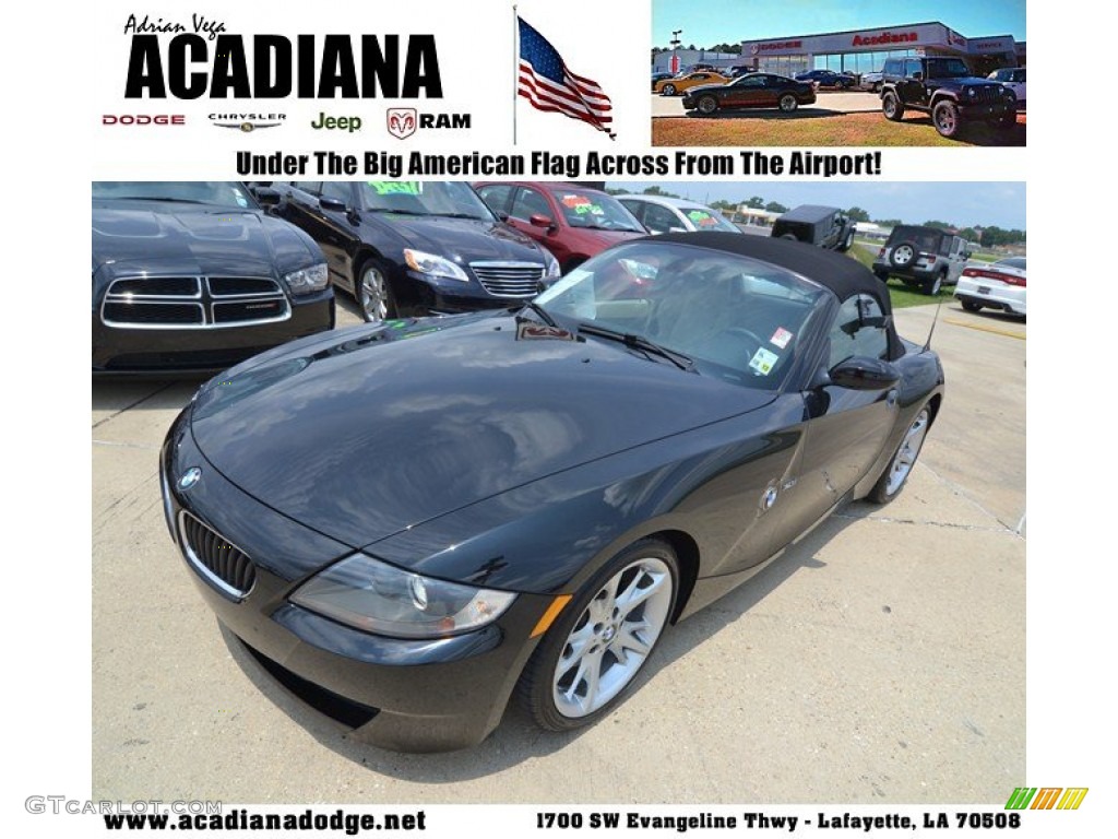 2008 Z4 3.0i Roadster - Jet Black / Black photo #1