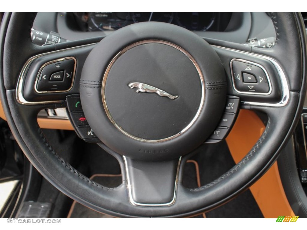 2011 Jaguar XJ XJL London Tan/Jet Black Steering Wheel Photo #81566304