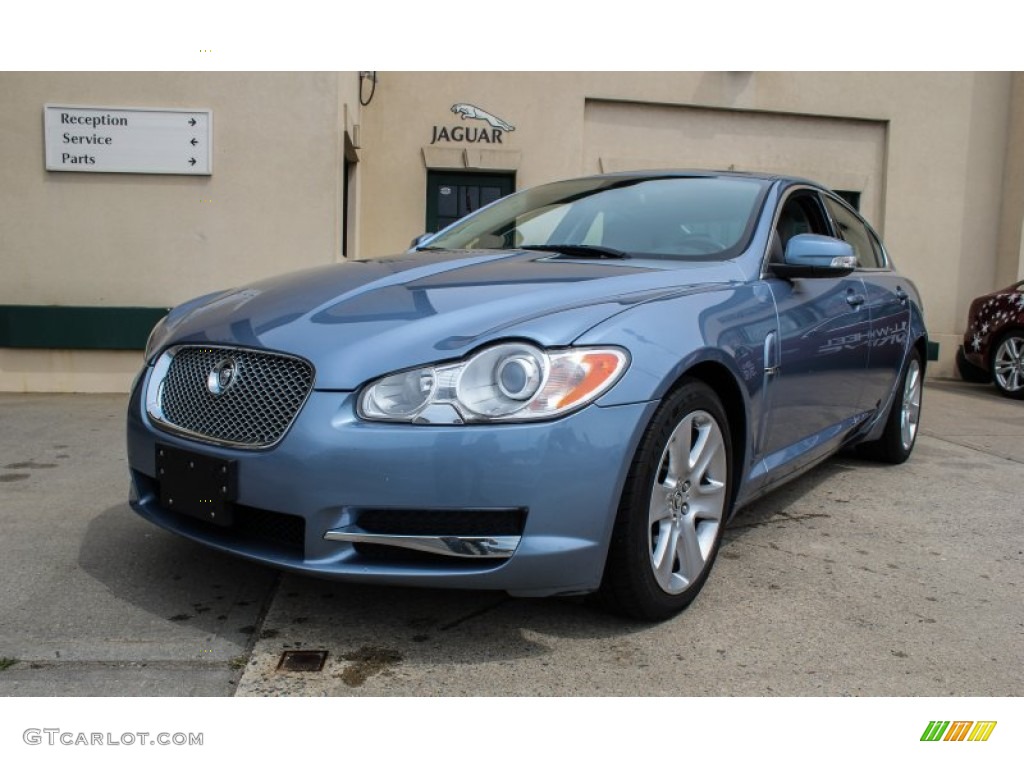 2009 XF Luxury - Azure Blue Metallic / Dove/Charcoal photo #1